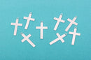 10 Aluminum Silver Cross Charm Pendants, Stamping Blanks 1-1/4" long chs1743