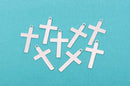 10 Aluminum Silver Cross Charm Pendants, Stamping Blanks 1-1/4" long chs1743