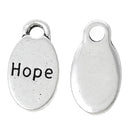 10 Oval HOPE Pewter Charm Pendants . chs1745