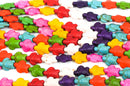 15x12mm Howlite TURTLE Beads, Mixed Bright Colors, full strand, about 28 beads  how0364