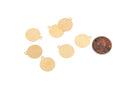 10 pcs CIRCLE TAG Shape BRASS Metal Stamping Blanks Charms 11/16" (14.5mm) 24 gauge  msb0240