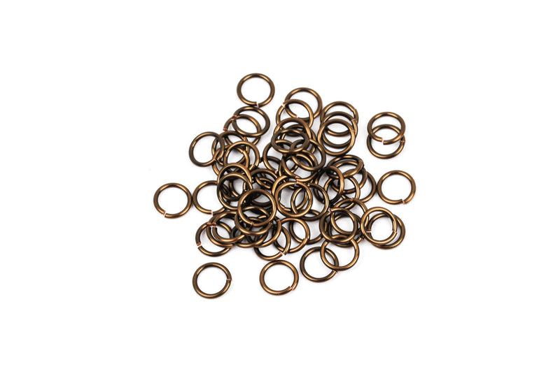 50 Chain Maille Jump Rings, bronze plated over copper base, open jump rings, 7.5mm OD, 5.5mm ID, 18 gauge, jum0114