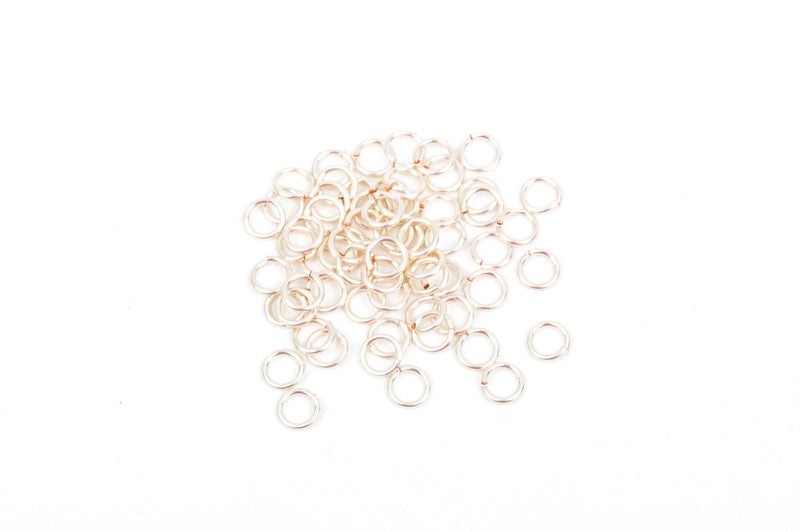 75 Chain Maille Jump Rings, silver plated over copper base, open jump rings, 5.5mm OD, 3.5mm ID, 18 gauge, jum0140