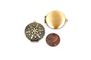 2 Antique Bronze Perfume Diffuser Round Picture Photo Frame Locket Pendants, filigree 39x26mm chb0322