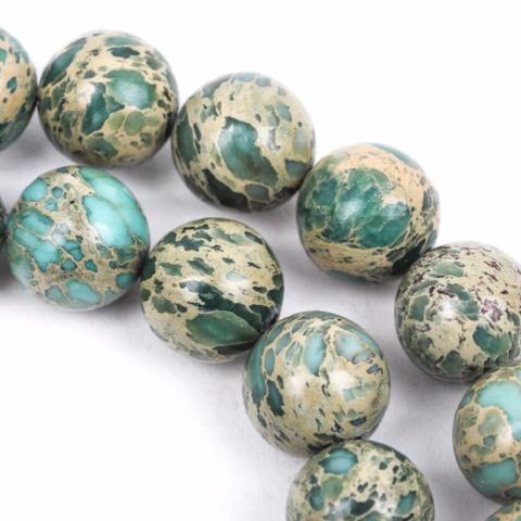 4mm AQUA TERRA JASPER Round Gemstone Beads, natural, mint green, tan, full strand gja0062