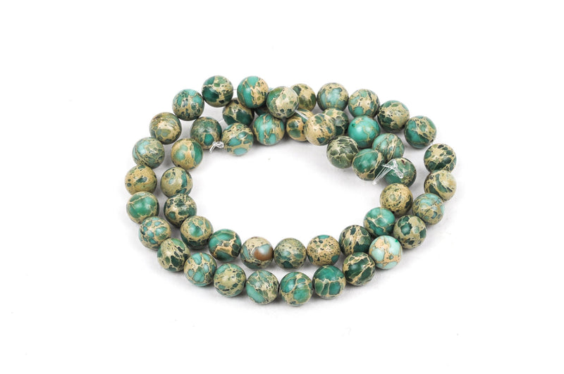 6mm AQUA TERRA JASPER Round Gemstone Beads, natural, mint green, tan, full strand gja0061