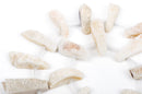 Starlight White Quartz DRUZY Drusy Pendant Beads, spike stick shape, top drilled, 3/4" to 2-3/8" long half strand, 9 beads, gdz0069a