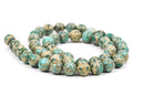 8mm AQUA TERRA JASPER Round Gemstone Beads, natural, mint green, tan, full strand gja0060
