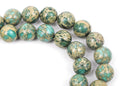 6mm AQUA TERRA JASPER Round Gemstone Beads, natural, mint green, tan, full strand gja0061