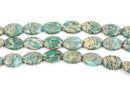 18x14mm AQUA TERRA JASPER Oval Gemstone Beads, natural, mint green, tan, full strand gja0063