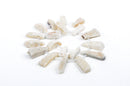 Starlight White Quartz DRUZY Drusy Pendant Beads, spike stick shape, top drilled, 3/4" to 2-3/8" long half strand, 9 beads, gdz0069a