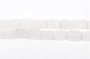 2 White Druzy Natural Quartz Rectangle Gemstone Beads, frosted, 18-19mm long x 14mm wide, gdz0073