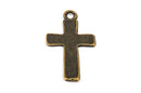 10 Bronze Hammered Cross Charms Pendants, 7/8" chb0323