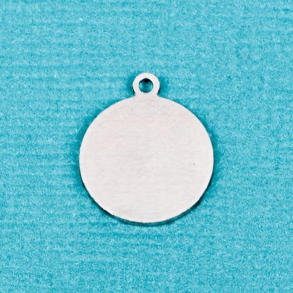 5 pcs CIRCLE TAG Shape Alkeme Metal Stamping Blanks Charms 1/2" (12.5mm), 18 gauge, non-tarnish, msb0241