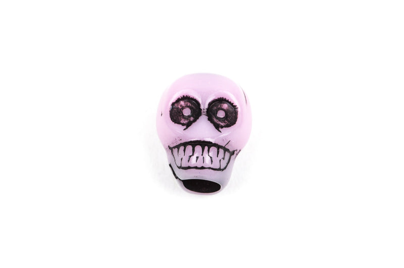30 Pastel SKULL Bead Charms 14x11mm (1/2") large hole, mixed colors cha0163