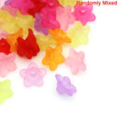 50 Small Frosted Acrylic FLOWER Lily Charm Beads mixed colors bac0106A