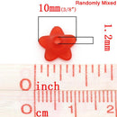 50 Small Frosted Acrylic FLOWER Lily Charm Beads mixed colors bac0106A