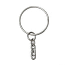 100 bulk Key Rings with Chain, for adding your own charms, beads, 1" diameter  fin0404