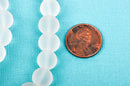 10mm Frosted WHITE Glass Beads, full strand, about 40 beads,  bgl1151