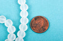 1 Strand Frosted WHITE Glass Beads 8mm, full strand, about 52 beads,  bgl1144