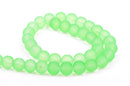 10mm Frosted NEON GREEN Glass Beads, full strand, about 40 beads,  bgl1158