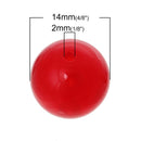 50 Solid Acrylic Round BUBBLEGUM Beads, mixed colors as shown  14mm  bac0289