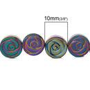 10mm Titanium Coated HEMATITE Gemstone ROSE Flower Beads . genuine carved stone, full strand, about 41 beads, ghe0080