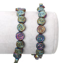 10mm Titanium Coated HEMATITE Gemstone ROSE Flower Beads . genuine carved stone, full strand, about 41 beads, ghe0080