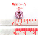 4 PINK Polymer Clay and Pave' Rhinestone Round Beads, 8mm  pol0117a