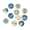 25 Painted WOOD BUTTONS  15mm, 5/8" for Scrapbooking . Beading . Sewing  but0228