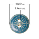 25 Painted WOOD BUTTONS  15mm, 5/8" for Scrapbooking . Beading . Sewing  but0228