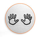 Set of 2 ImpressArt Metal Design Stamps, 2-pack, HAND OUTLINE Baby Handprint, Bare Hands, 6mm tol0339