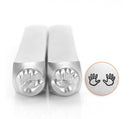 Set of 2 ImpressArt Metal Design Stamps, 2-pack, HAND OUTLINE Baby Handprint, Bare Hands, 6mm tol0339