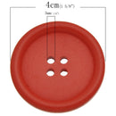 20 Large Multicolor Painted WOOD Round BUTTONS  40mm, 1-5/8" for Scrapbooking . Beading . Sewing  but0231