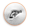 ImpressArt Metal Design Stamp,  6mm PISTOL GUN  Revolver Handgun, gun metal stamps, 2nd amendment stamps, tol0337