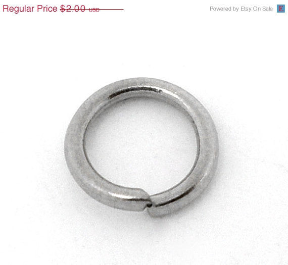 50 Silver Tone Open Jump Rings 7mm x 1mm, 18 gauge wire  jum0040a