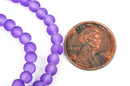 4mm Frosted GRAPE PURPLE Glass Beads, full strand, about 100 beads,  bgl1187