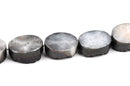 2 Silvery Black Quartz DRUZY Drusy Pendant Beads, oval shape, natural gemstones, 20x16mm, gdz0077