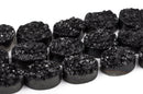 2 Silvery Black Quartz DRUZY Drusy Pendant Beads, oval shape, natural gemstones, 20x16mm, gdz0077