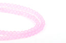 4mm Frosted LIGHT PINK Glass Beads, full strand, about 100 beads,  bgl1185