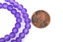 6mm Frosted GRAPE PURPLE Glass Beads, full strand, about 70 beads,  bgl1198