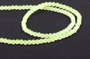 4mm Frosted NEON BRIGHT YELLOW Glass Beads, full strand, about 100 beads,  bgl1192