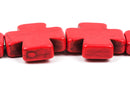 20mm Red Howlite MALTESE Cross Beads, full strand, 20 beads  how0372