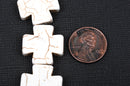 20mm White Howlite MALTESE Cross Beads, full strand, 20 beads  how0371
