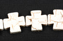 20mm White Howlite MALTESE Cross Beads, full strand, 20 beads  how0371