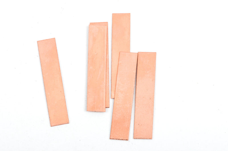 10 Copper Metal Stamping Blanks Charms 1/4" x 1-1/4" RECTANGLE STRIP TAGS 24 gauge  msb0258