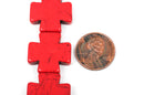 20mm Red Howlite MALTESE Cross Beads, full strand, 20 beads  how0372