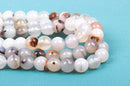 10mm Round WHITE CHOCOLATE AGATE Beads, non-faceted, full strand, about 38 beads, Natural Gemstones gag0153