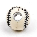 20 BLACK BASEBALL Round Acrylic Beads . bubblegum beads  11mm bac0292