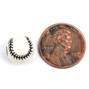 20 BLACK BASEBALL Round Acrylic Beads . bubblegum beads  11mm bac0292